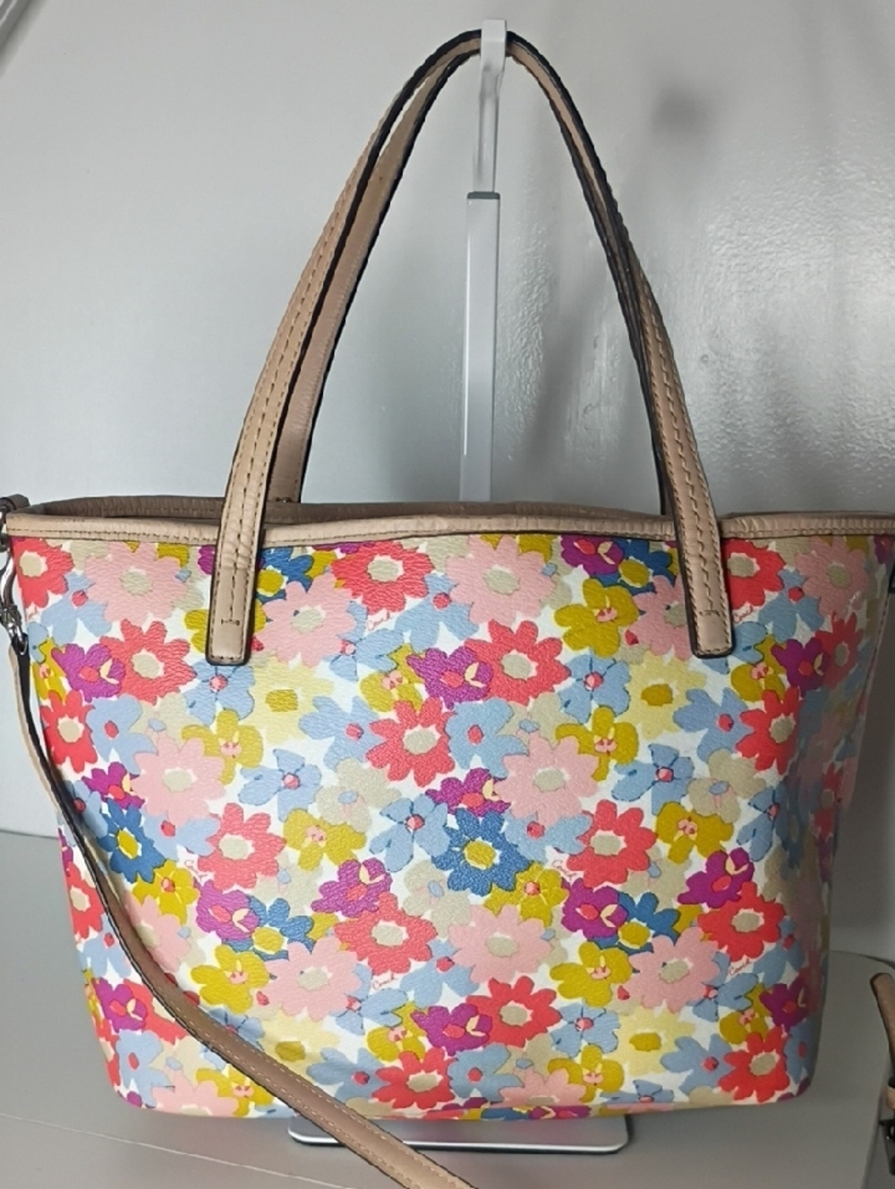 Coach Heritage Floral Print City Tote Crossbody  style number F28908. - Picture 5 of 11